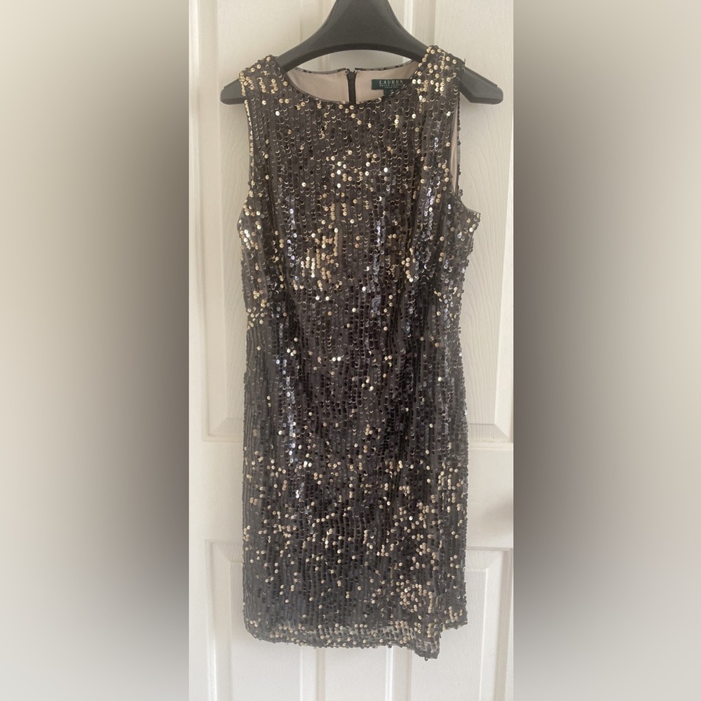 Black and gold sequin dress size 10